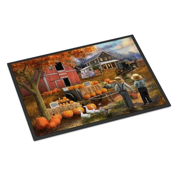 Carolines Treasures Carolines Treasures PTW2075MAT 18 x 27 in. Fall Amish Pumpkin Stand Indoor or Outdoor Mat PTW2075MAT - main